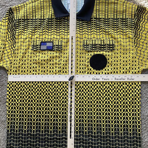 OfficialSports Soccer NISOA Referee Jersey Yellow Black Patterned Long Sleeve LG - Picture 5 of 7